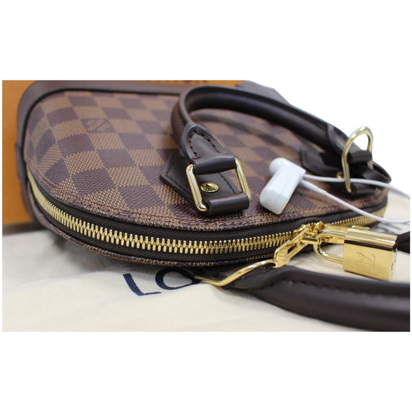 LOUIS VUITTON Alma BB Damier Ebene Satchel Bag Brown