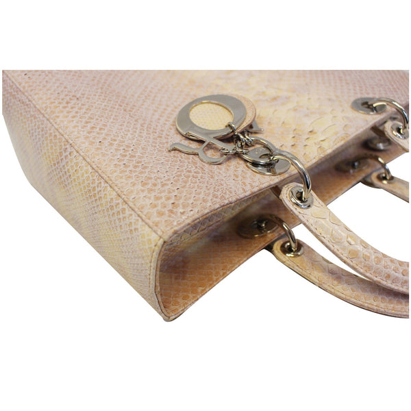 Christian Dior Lady Dior Large Python Shoulder Bag Blush Pink