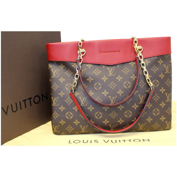 LOUIS VUITTON Pallas Chain Shopper Bag Monogram Canvas Cherry-US