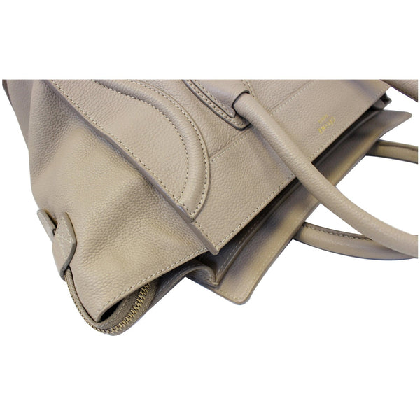 Celine drummed calfskin mini luggage tote bag- Top left