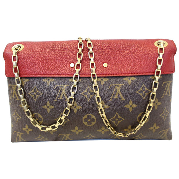 LOUIS VUITTON Pallas Chain Monogram Canvas Crossbody Bag Brown