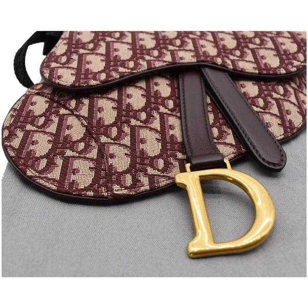 CHRISTIAN DIOR Saddle Oblique Jacquard Belt Bag Burgundy
