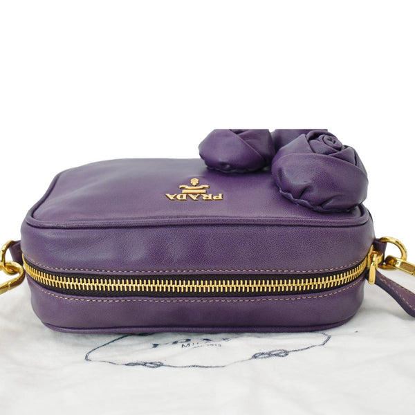 PRADA Nappa Rose Leather Crossbody Bag Viola