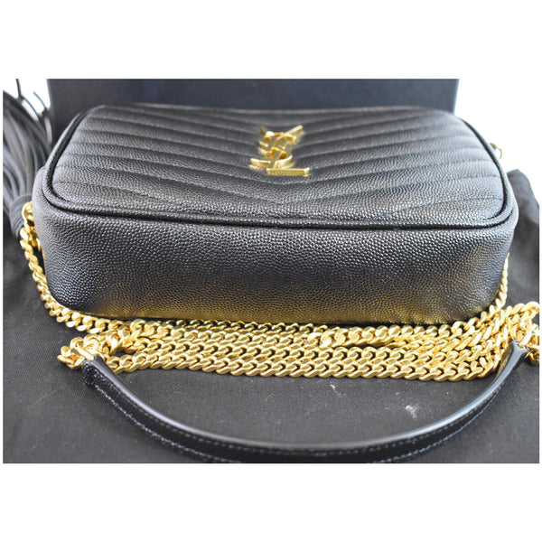 YVES SAINT LAURENT Mini Lou Grain De Poudre Camera Bag Black