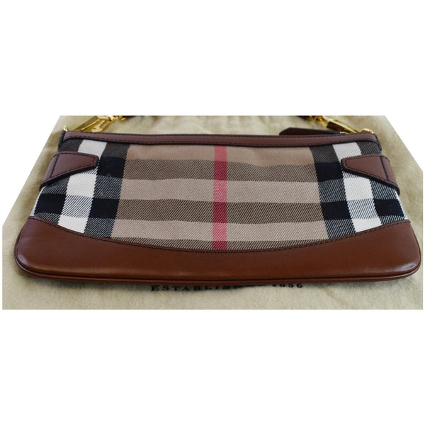 BURBERRY Bridle House Check Adeline Foldover Wristlet Clutch Crossboday Brown