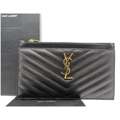 YVES SAINT LAURENT Bill Pouch Grain De Poudre Black