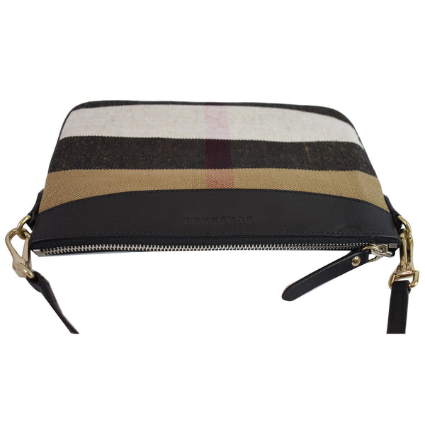 BURBERRY Peyton House Check Canvas Crossbody Bag Black