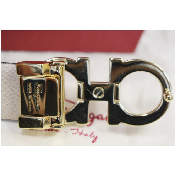 SALVATORE FERRAGAMO Gancini Buckle Reversible Belt Black Size 39