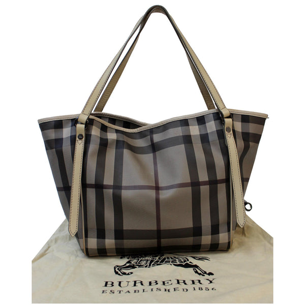 BURBERRY Canterbury Small Smoked Check Tote Bag Grey