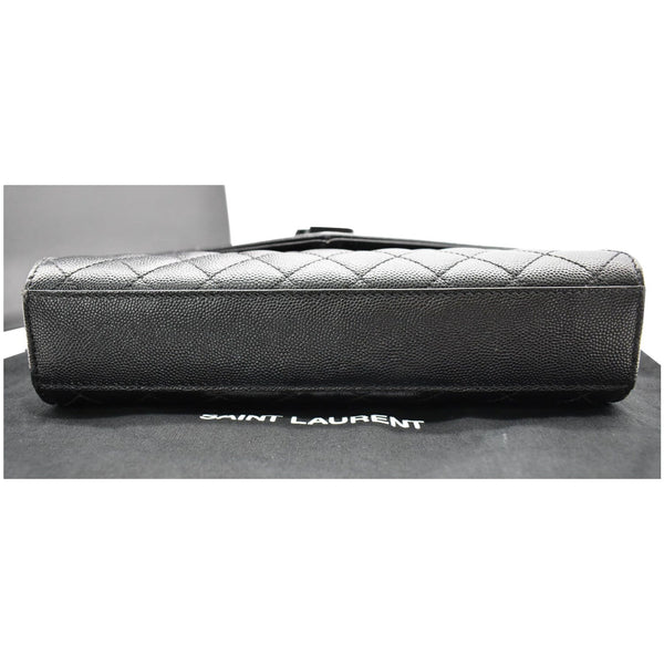 YVES SAINT LAURENT Envelope Mix Matelassé Chain Medium Leather Crossbody Bag Black