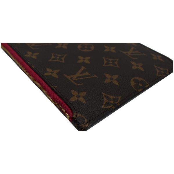 LOUIS VUITTON Neverfull MM Monogram Canvas Pochette Wristlet Pouch Brown