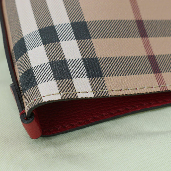 BURBERRY Reversible Haymarket Coated Canvas Tote Bag Beige