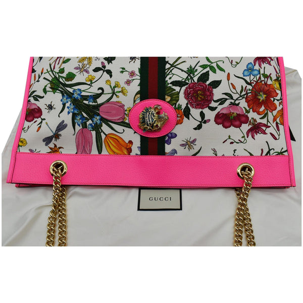 GUCCI Floral Rajah Large Canvas Leather Tote Bag Multicolor 537219