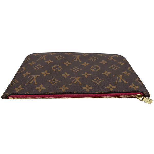 LOUIS VUITTON Neverfull MM Monogram Canvas Pochette Wristlet Pouch Brown