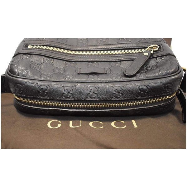 GUCCI Guccissima Leather Messenger Bag Black 201448