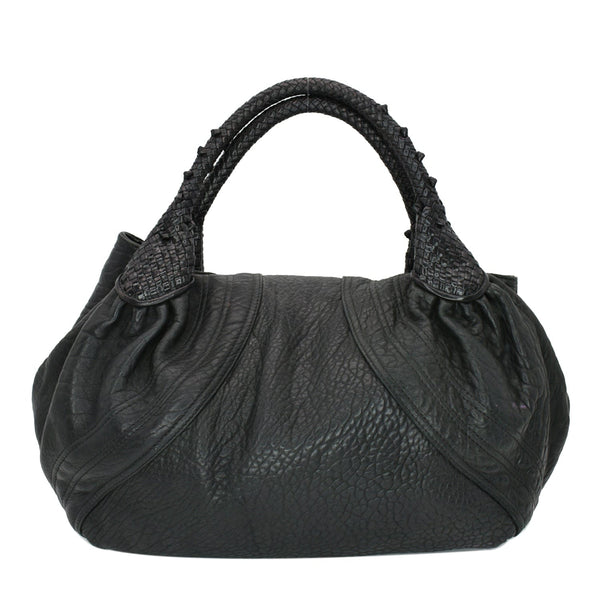 FENDI Spy Nappa Leather Satchel Bag Black