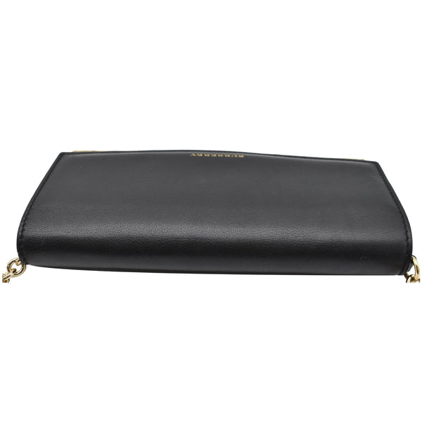 BURBERRY Henley House Check Leather Wallet On Chain Crossbody Bag Black