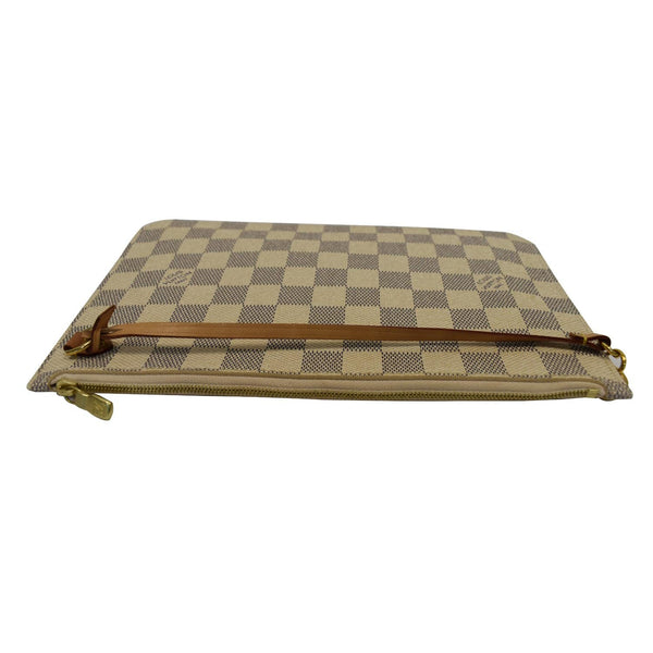 LOUIS VUITTON Pochette Wristlet Pouch Damier Azur Neverfull MM White