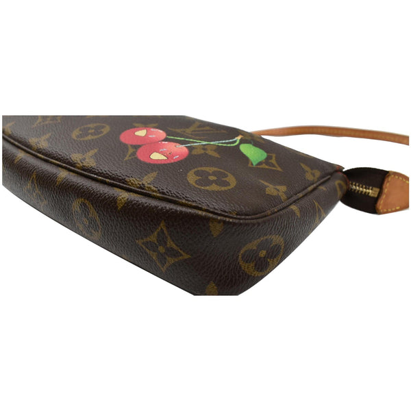 LOUIS VUITTON Cerises Monogram Canvas Pochette Accessoires Pouch Bag Brown