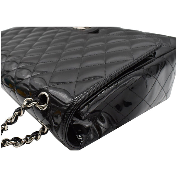 Chanel Classic Maxi Single Flap Quilted Patent Leather Bag