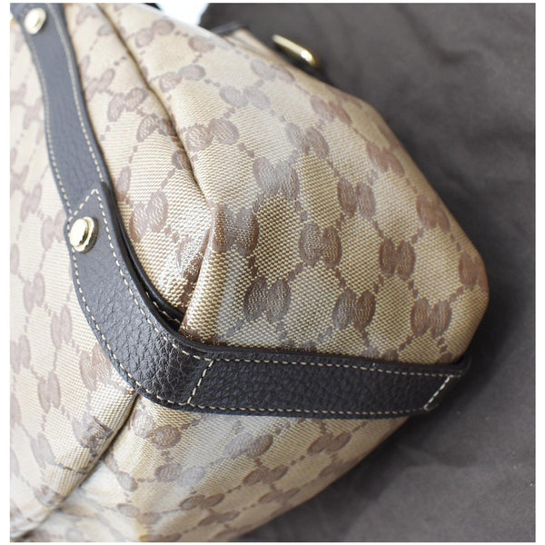 GUCCI Medium Abbey Coated Canvas Shoulder Bag Beige 293578