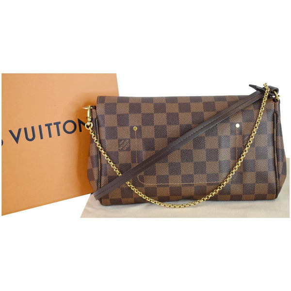 Louis Vuitton Favorite MM Damier Ebene Crossbody Bag - full front view
