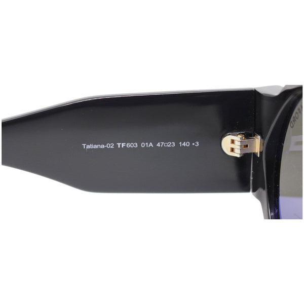 Tom Ford FT0603 01A 47 Tatiana Shiny Black Sunglasses Smoke Lens