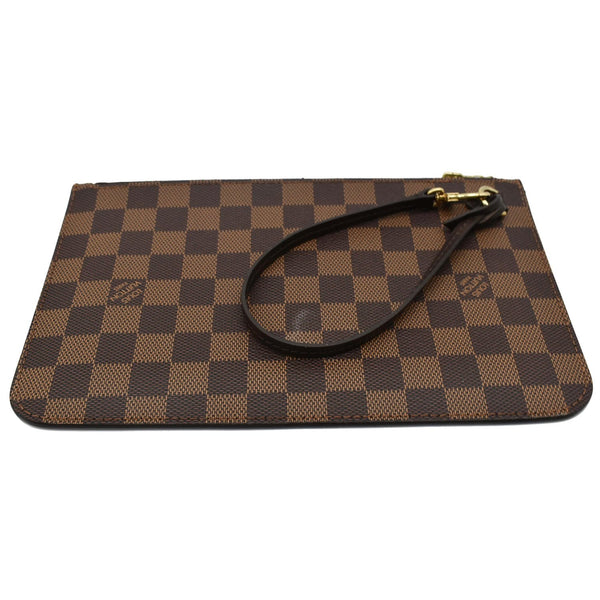 LOUIS VUITTON Neverfull MM Damier Ebene Pochette Wristlet Pouch Brown
