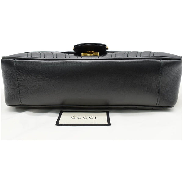 GUCCI GG Marmont Small Matelasse Leather Crossbody Bag Black 443497