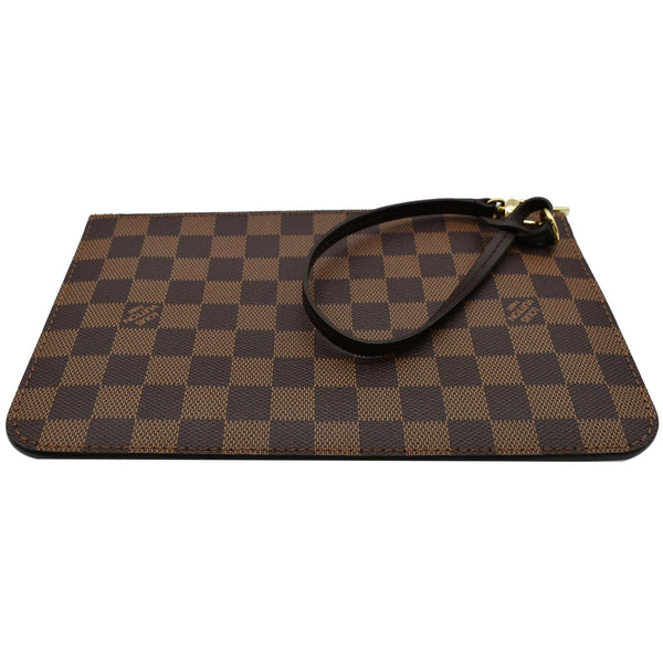 LOUIS VUITTON Neverfull MM Damier Ebene Pochette Wristlet Pouch Brown
