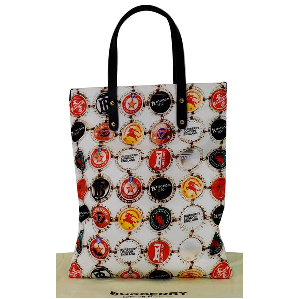 BURBERRY Flat Printed Large Nylon Tote Bag White Multi - 20% OFF