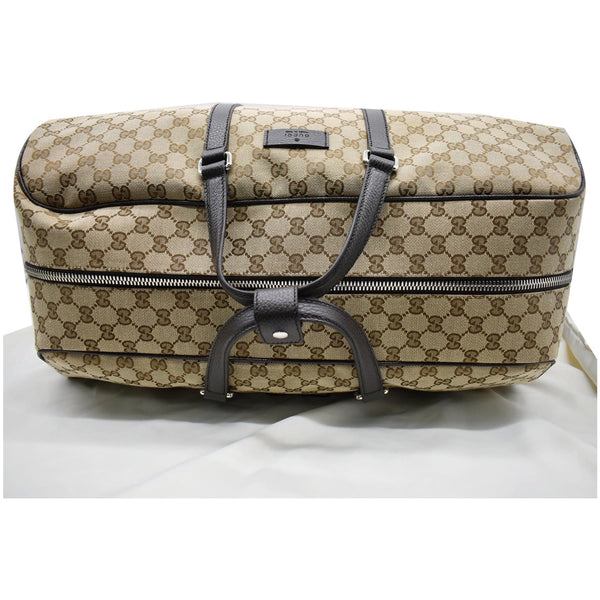 GUCCI Boston GG Monogram Canvas Duffel Travel Bag Beige 610105