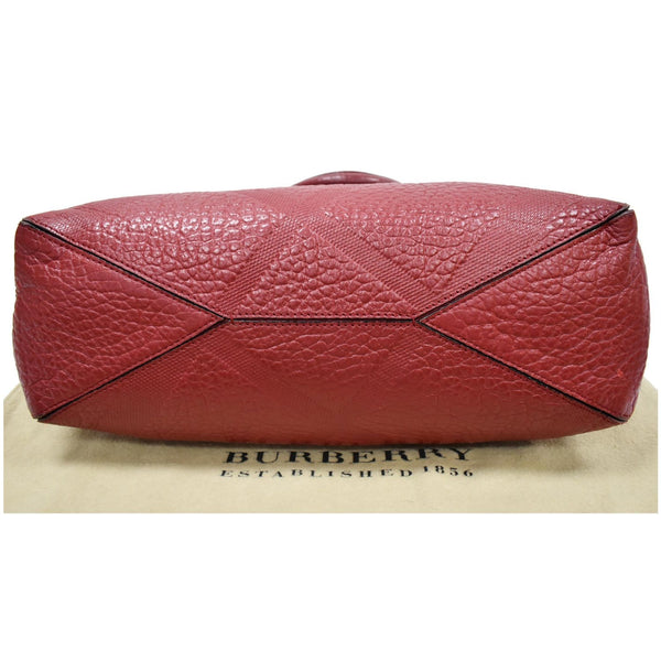 BURBERRY Dewsbury Medium Grain Check Embossed Tote Bag Red