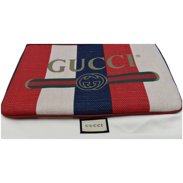 GUCCI Linea Merida Web Stripe Canvas Zip Pouch Multicolor 524788