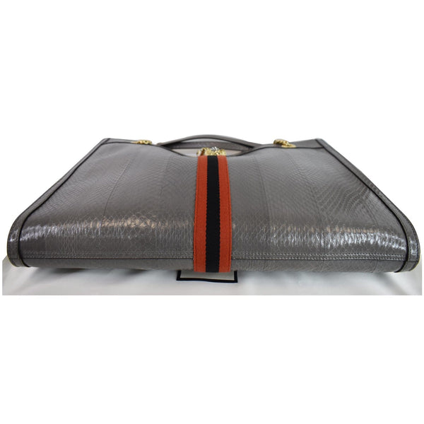 GUCCI Rajah Large Snakeskin Tote Shoulder Bag Dusty Grey 537219 - Last Call