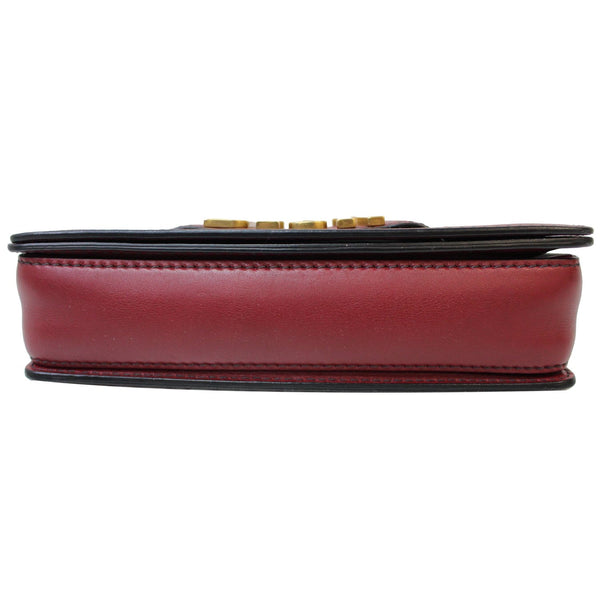 CHRISTIAN DIOR Dio(r)evolution Flap Calfskin Shoulder Bag Dark Red
