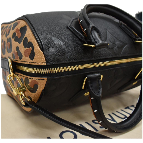 LOUIS VUITTON Speedy 25 Wild At Heart Leather Shoulder Bag Black