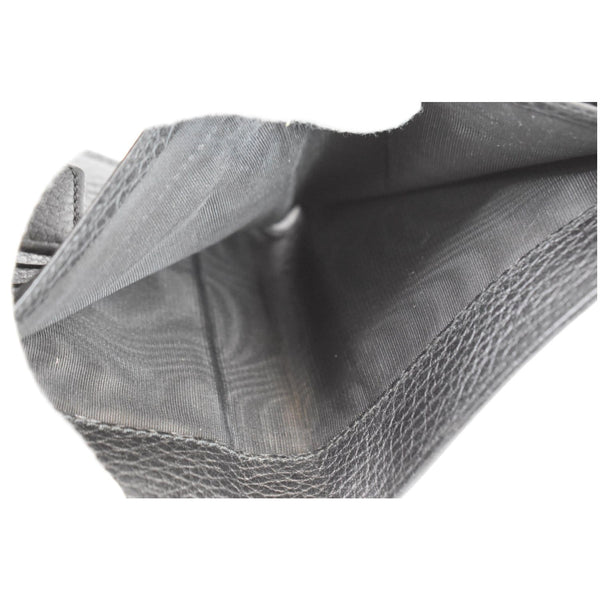 Gucci French Flap Leather Wallet Black interior view