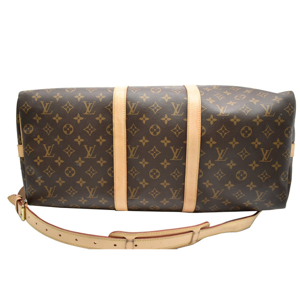LOUIS VUITTON Keepall 50 Bandouliere Monogram Canvas Travel Bag Brown