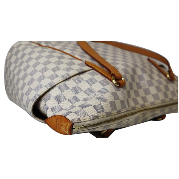 corner side LV Totally GM Damier Azur Shoulder Tote