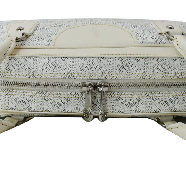 GOYARD Saint Martin Chevron Print Coated Canvas Shoulder Bag White