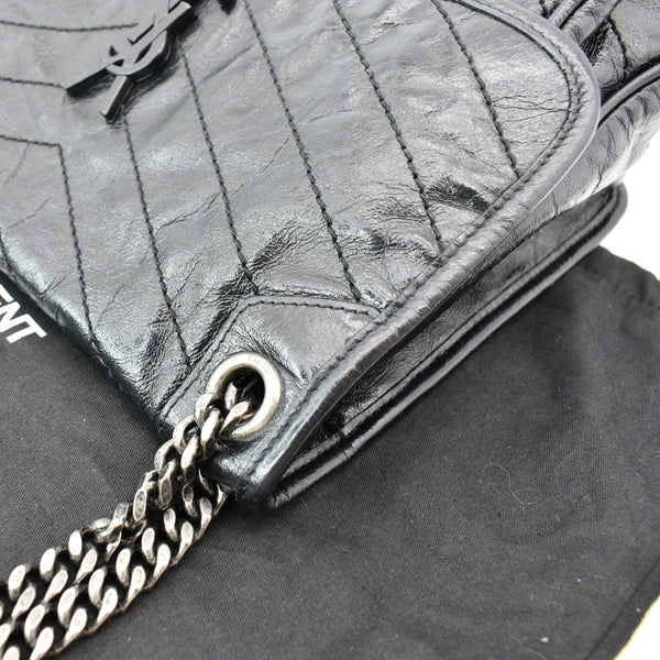 Yves Saint Laurent Niki Medium Leather Crossbody Bag Black