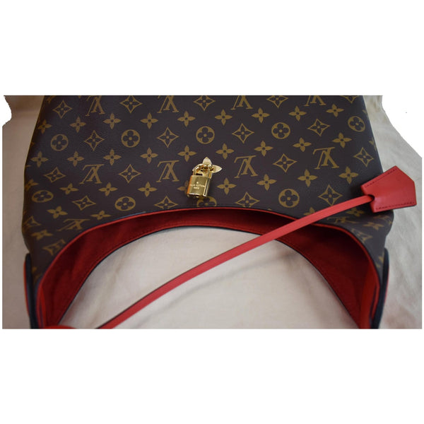 Louis Vuitton Flower Monogram Canvas Shoulder Hobo Bag - leather strip