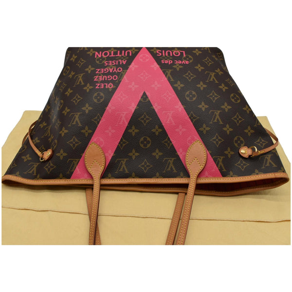LOUIS VUITTON Neverfull MM V Grenade Monogram Canvas Shoulder Bag Brown