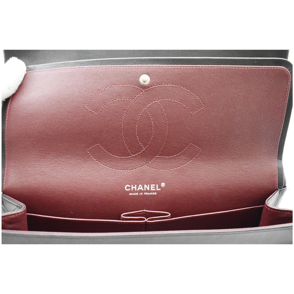 CHANEL Classic Jumbo Double Flap Lambskin Leather Shoulder Bag Black