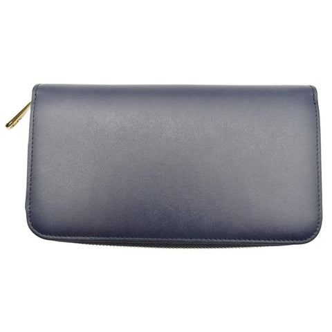 SALVATORE FERRAGAMO Gancini Long Zip Around Wallet Blue