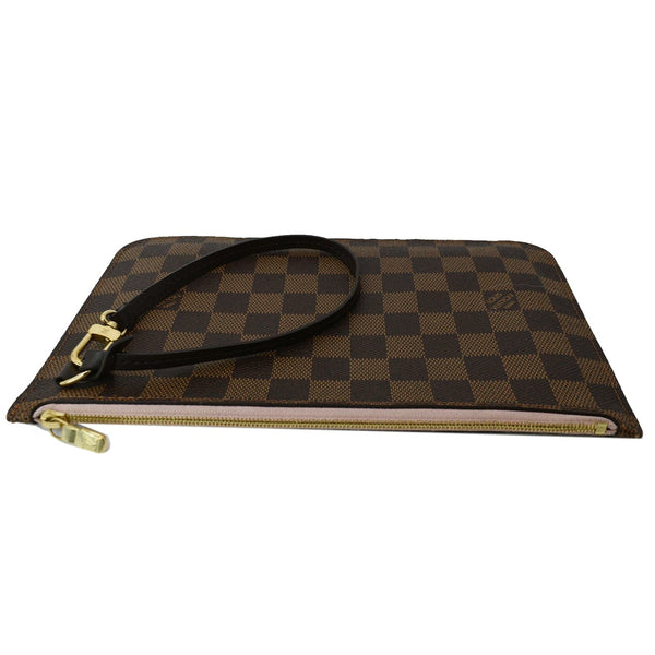 LOUIS VUITTON Neverfull Damier Ebene Pochette Wristlet Pouch Brown