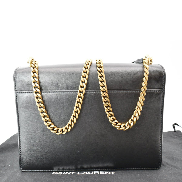 YVES SAINT LAURENT Monogram Sunset Medium Leather Shoulder Bag Black