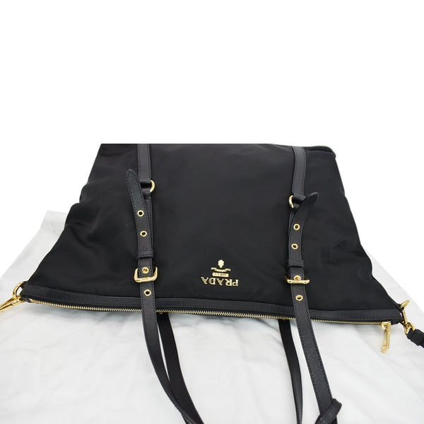 PRADA Tessuto Saffiano Nylon Tote Shoulder Bag Black - Hot Deals
