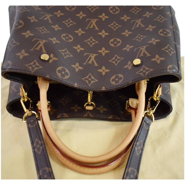 LOUIS VUITTON Montaigne MM Monogram Canvas Shoulder Bag Brown